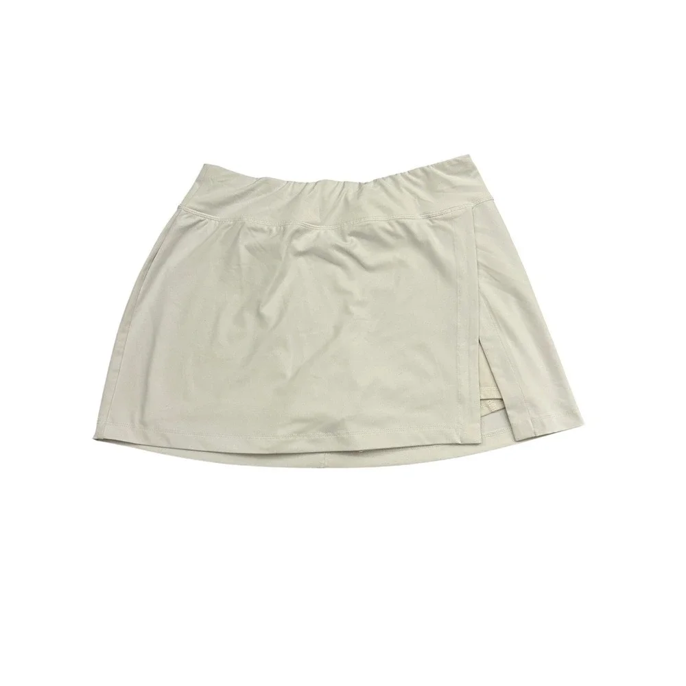Layers Athletic Skort Womens Medium White Excellent Wrap Front Tennis Golf Skirt